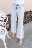 KANCAN Crater Cropped Wide Leg Jeans