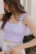 Shirred Square Neck Crop Top-Tanks-Rae Collective, Women's Online Fashion Boutique Located in Phoenix, Arizona (Scottsdale Area)