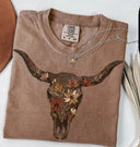 Floral Longhorn Graphic Tee