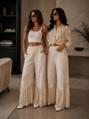 Lace Drift Boho Wideleg Pants
