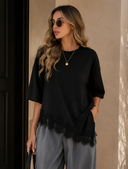 Lace Whisper Oversized Tee