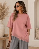 Lace Whisper Oversized Tee