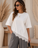 Lace Whisper Oversized Tee