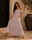 Lavender Blossom Smocked Maxi Dress