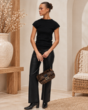 Leopard Faux-Fur Flap Crossbody Bag