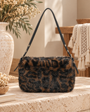 Leopard Faux-Fur Flap Crossbody Bag
