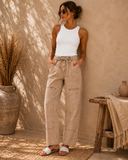 Let's Go Acid Wash Barrel Fit Denim Pants