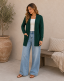 Long Sleeve Rib Banded Open Sweater Cardigan