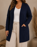 Long Sleeve Rib Banded Open Sweater Cardigan