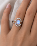 Luna Halo Opal Ring