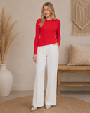 Luxe Ribbed Long Sleeve Crew Sweater