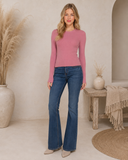 Luxe Ribbed Long Sleeve Crew Sweater