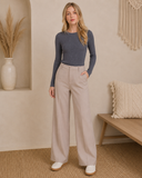 Luxe Ribbed Long Sleeve Crew Sweater