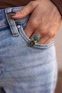 Elite Baddie Wild Mesa Duo Mountain Turquoise Sterling Silver Gemstone Ring