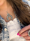 Crowned Horseshoe Sterling Silver Necklace-Pearl Necklaces-Rae Collective, Women's Online Fashion Boutique Located in Phoenix, Arizona (Scottsdale Area)