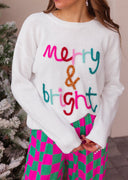 Merry & Bright Tinsel Christmas Sweater-Sweaters-Rae Collective, Women's Online Fashion Boutique Located in Phoenix, Arizona (Scottsdale Area)