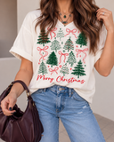 Merry Christmas Tree & Bow T-Shirt