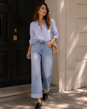 Mid Rise Crop Wide Leg Jeans