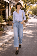 Mid Rise Crop Wide Leg Jeans