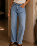 Mid Rise True Straight Jeans