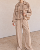 Mineral Wash Button Cropped Shacket