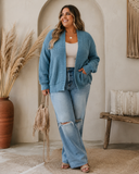 Mineral Wash Exposed Seam Patchwork Knit Open Sweater Cardigan