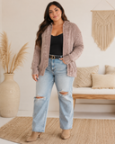 Mineral Wash Exposed Seam Patchwork Knit Open Sweater Cardigan