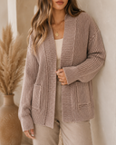 Mineral Wash Exposed Seam Patchwork Knit Open Sweater Cardigan