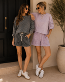 Mineral Wash Raw Out Seam Shorts