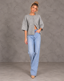 Marlowe Relaxed Knit Button-Front Half Sleeve Cardigan