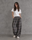 Wrenley Vintage Plaid Balloon Silhouette Pants