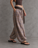 Wrenley Vintage Plaid Balloon Silhouette Pants