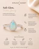 Mint Glow Teardrop Opal Ring