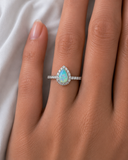 Mint Glow Teardrop Opal Ring