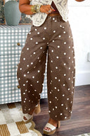 Mocha Dottie Barrel Jeans