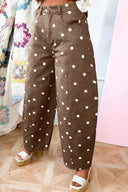 Mocha Dottie Barrel Jeans