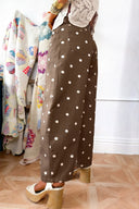Mocha Dottie Barrel Jeans