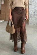 Mocha Lace Whisper Maxi Skirt
