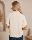 Mock Neck Shirred Sweater