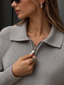 Sloane Avenue Ribbed Half-Zip Collared Sweater