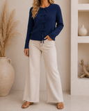 Mon Cherie Knit Bow-Front Cardigan
