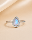 Moon Dew Teardrop Opal Ring