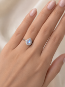Moon Dew Teardrop Opal Ring