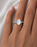 Moonlit Blossom Opal Ring