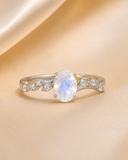 Moonlit Blossom Opal Ring