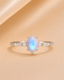 Moonlit Petal Opal Ring