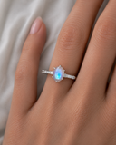 Moonlit Petal Opal Ring