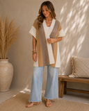 Multi-color Striped Knit Poncho