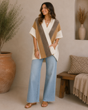 Multi-color Striped Knit Poncho