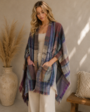 Multicolor Plaid Pocket Ruana
